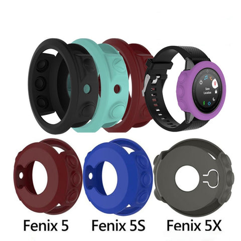 Custodia protettiva per orologio in silicone tinta unita per Garmin Fenix 5, For Garmin Fenix 5