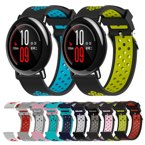 Cinturino sportivo in silicone bicolore per Xiaomi Huami Amazfit Bip Lite versione 22mm