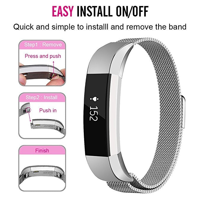Stainless Steel Magnet Watch Band for Fitbit Alta - Small