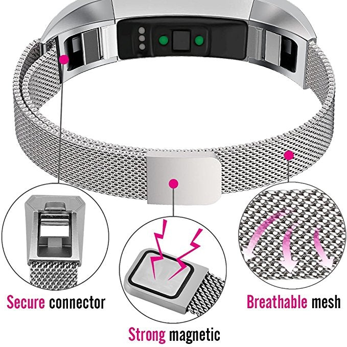 Stainless Steel Magnet Watch Band for Fitbit Alta - Small