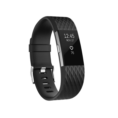 Cinturino sportivo regolabile con motivo diamante per FITBIT Charge 2, dimensioni: S, 10,5x8,5 cm, S