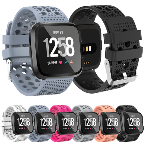 Cinturino per orologio Smart Watch con foro circolare di ventilazione per Fitbit Versa