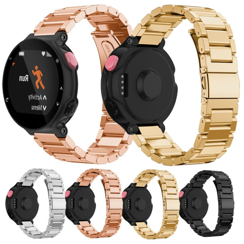 Cinturino universale per orologio intelligente con tre strisce di acciaio per Garmin Forerunner 220/230/235/630/620/735