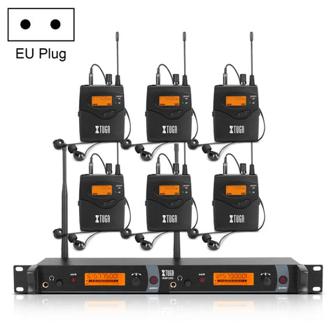 XTUGA IEM1200 Trasmettitore wireless 6 Bodypack Stage Singer Sistema di monitoraggio in-ear, Transmitter 6 Bodypack
