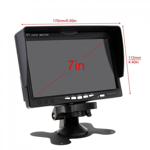 K0164 Monitor per retromarcia con quattro telecamere per visione notturna a infrarossi per auto HD da 7 pollici, K0164