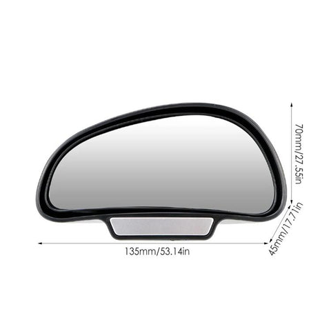 3R-091 Specchio grandangolare regolabile per punto cieco dell'auto, retrovisore sinistro, 3R-091 (Black)