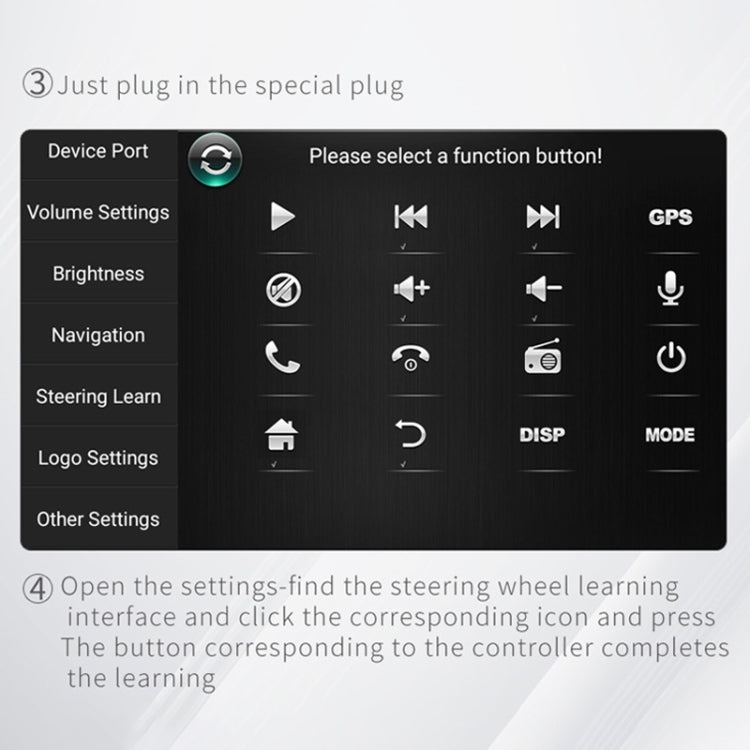 DQX-999A Wireless Steering Wheel Remote for Car DVD Screens