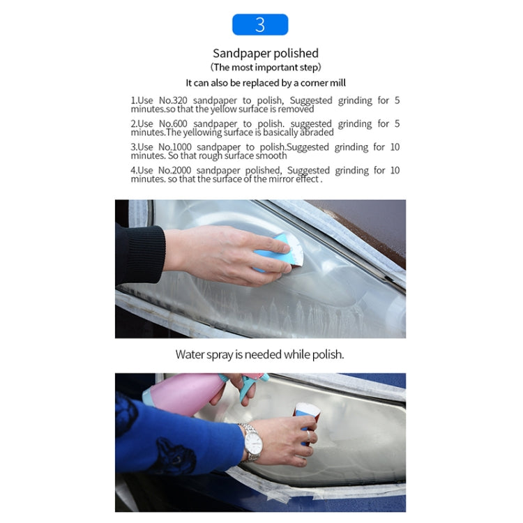 Set di liquidi per la riparazione dell'ingiallimento dei graffi dei fari dell'auto, capacità: 30 ml, 30ml