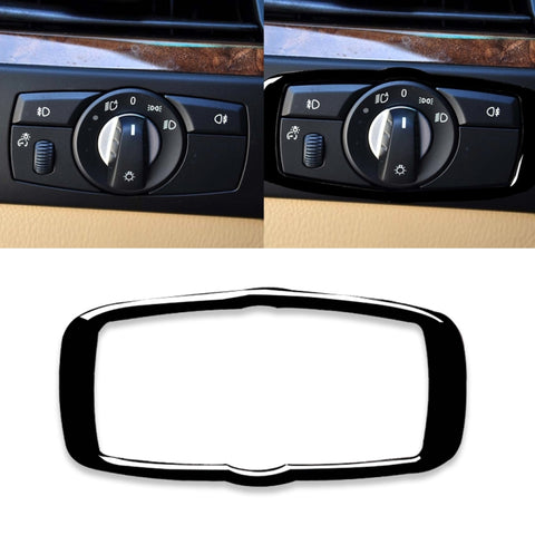 Adesivo decorativo per cornice interruttore fari auto per BMW 2008-2013 X5 E70 / X6 E71 / Serie 5 E60 2008-2010, guida a destra e a sinistra universale, Headlight Switch Frame