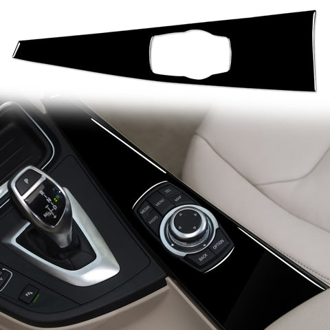 Adhésif décoratif pour panneau multimédia avec guide de sinistre pour BMW Série 3 F30 2013-2018 / Série 3GT F34 2014-2018 / Série 4 F33 F34 F36 2014-2018, Pour Série 3 F30 / 3GT F34 / 4 F33 F34 F36, Conduite à gauche