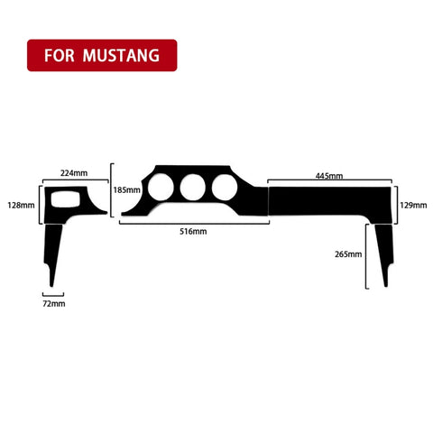 Autocollant décoratif pour ensemble de panneaux croisés Ford Mustang 2015-2020, guide à gauche, ensemble de panneaux de tableau de bord, conduite à gauche