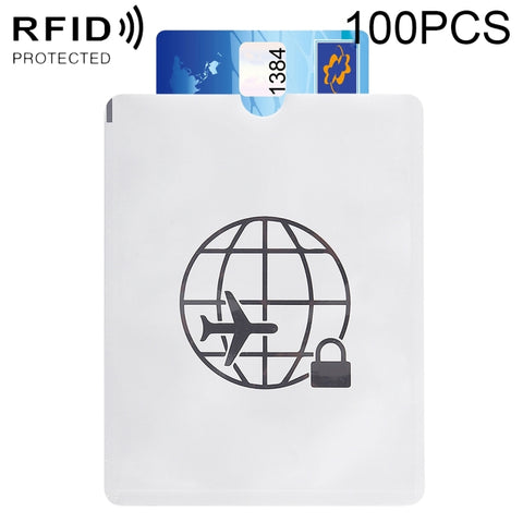 Protettore per libretto di passaporto con custodia antifurto RFID in foglio di alluminio da 20 pezzi, dimensioni: 13,5 * 10,5 cm, Airplane Pattern 100pcs