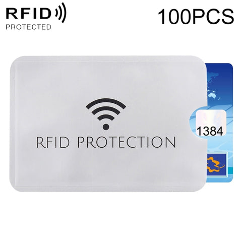 Protection par carte avec garde antifurto RFID dans un brouillard d'aluminium de 20 pièces, dimensions: 9,1 * 6,3 cm, Protection RFID 100pcs
