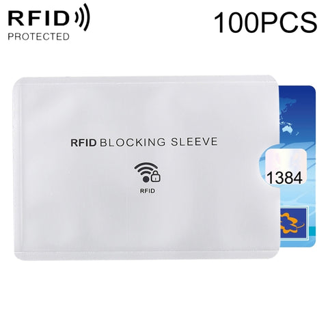 Protezione per carte con custodia antifurto RFID in foglio di alluminio da 20 pezzi, dimensioni: 9,1 * 6,3 cm, RFID Blocking Sleeve 100pcs