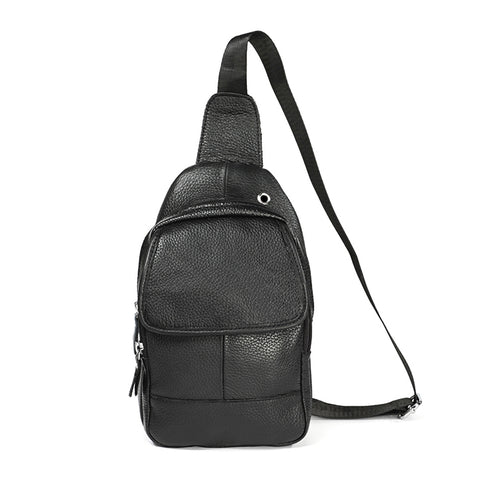 6023 Borsa a tracolla monospalla casual en peau bovina pieno fiore con texture morbida al litchi per uomo, Noir, Café, Rouge, Marron