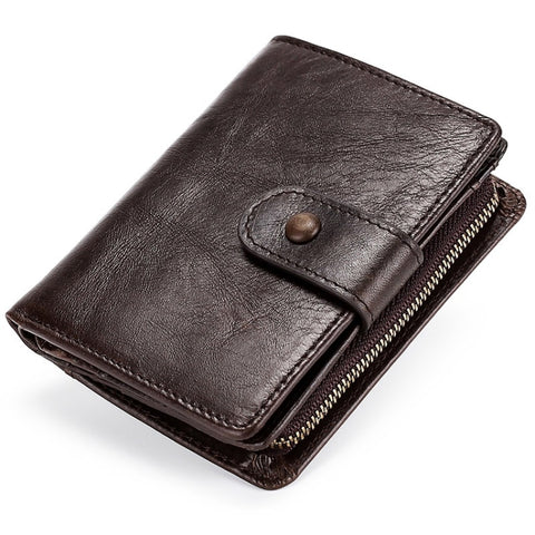 Porte-clés rétro avec porte-clés RFID multifonction en peau Crazy Horse TP-201, TP-201