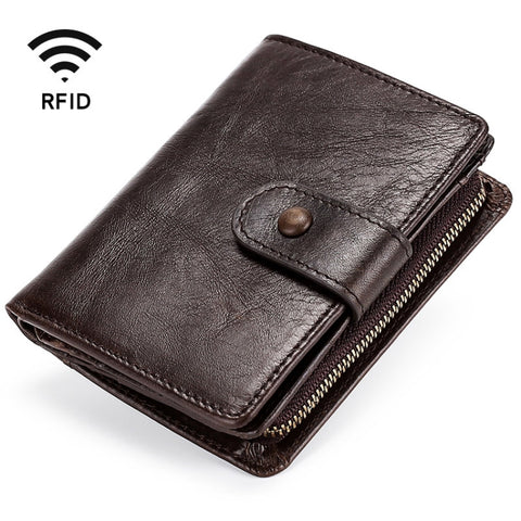 Porte-clés rétro avec porte-clés RFID multifonction en peau Crazy Horse TP-201, TP-201