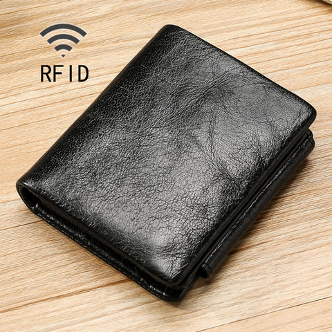 Portafoglio triple RFID multifonction en peau cerata à huile TP-191