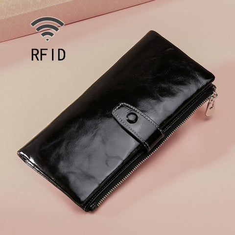 TP-189 Portafoglio en peau multifunzionale avec cerniera RFID en peau cerata