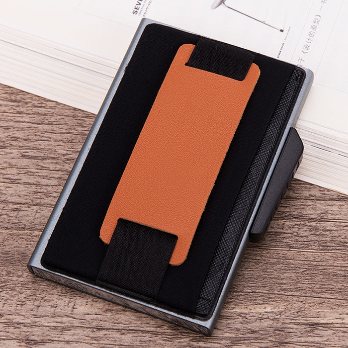 Anti-Theft RFID Wallet with Elastic Design and Leather Strap