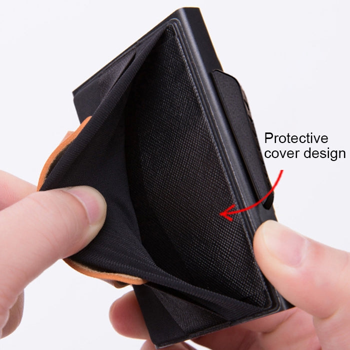 Anti-Theft RFID Wallet with Elastic Design and Leather Strap