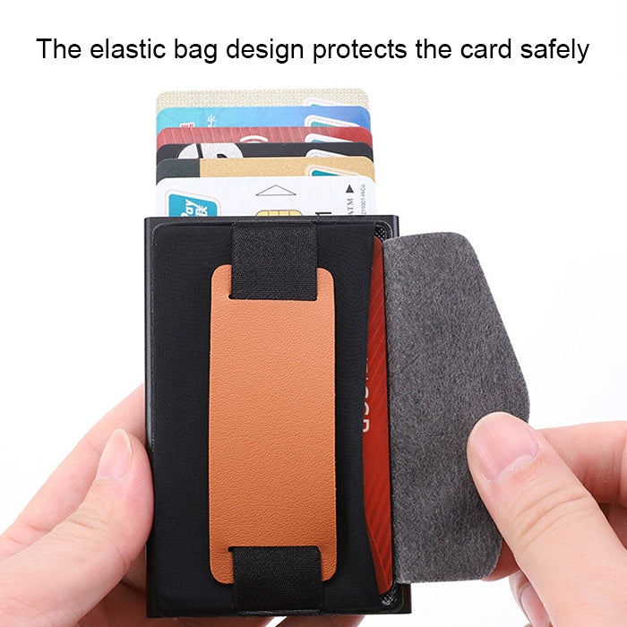 Anti-Theft RFID Wallet with Elastic Design and Leather Strap