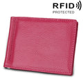 Cowhide Leather RFID Blocking Card Holder Wallet with 6