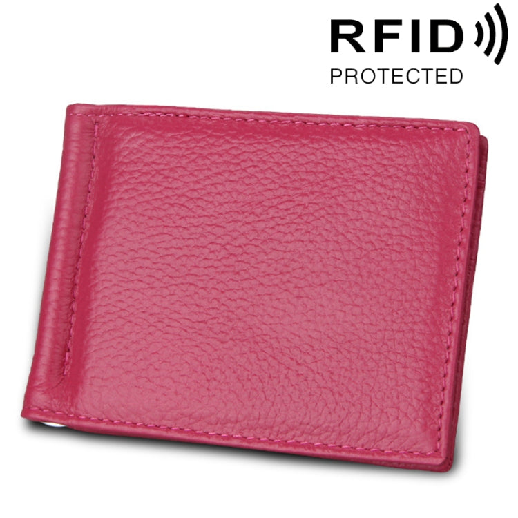 Cowhide Leather RFID Blocking Card Holder Wallet with 6