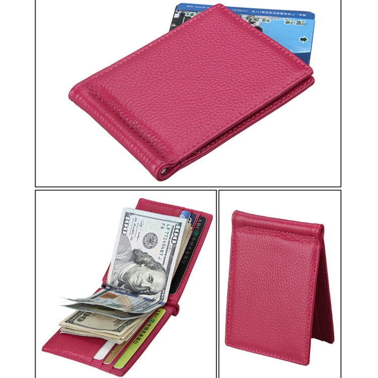 Cowhide Leather RFID Blocking Card Holder Wallet with 6