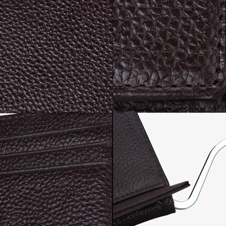 Cowhide Leather RFID Blocking Card Holder Wallet with 6