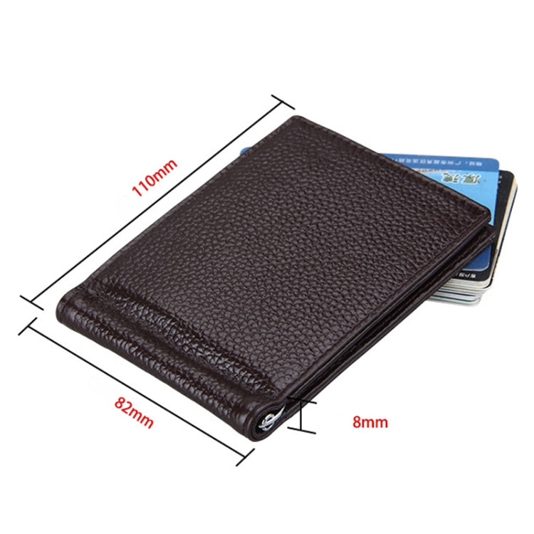 Cowhide Leather RFID Blocking Card Holder Wallet with 6
