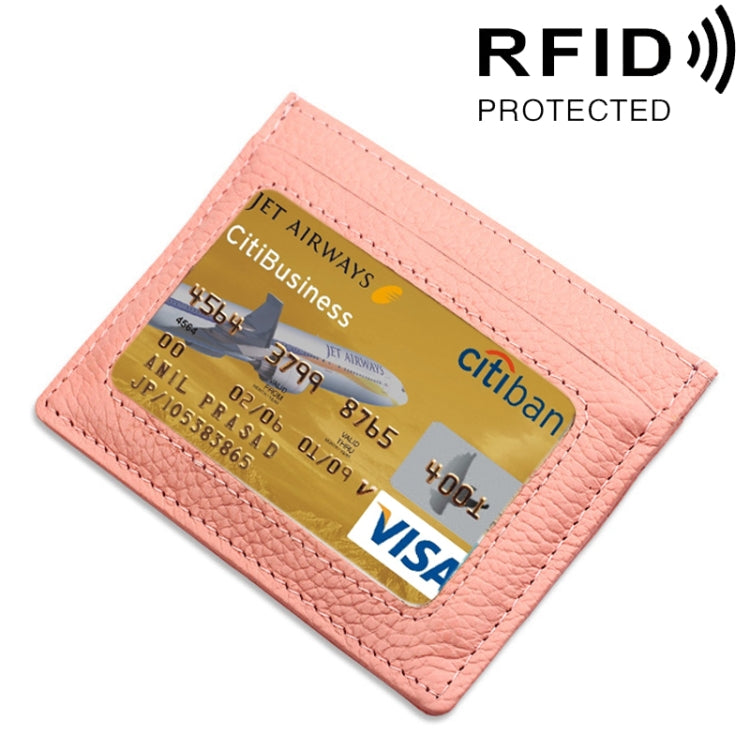 RFID Blocking Cowhide Leather Card Holder - Stylish