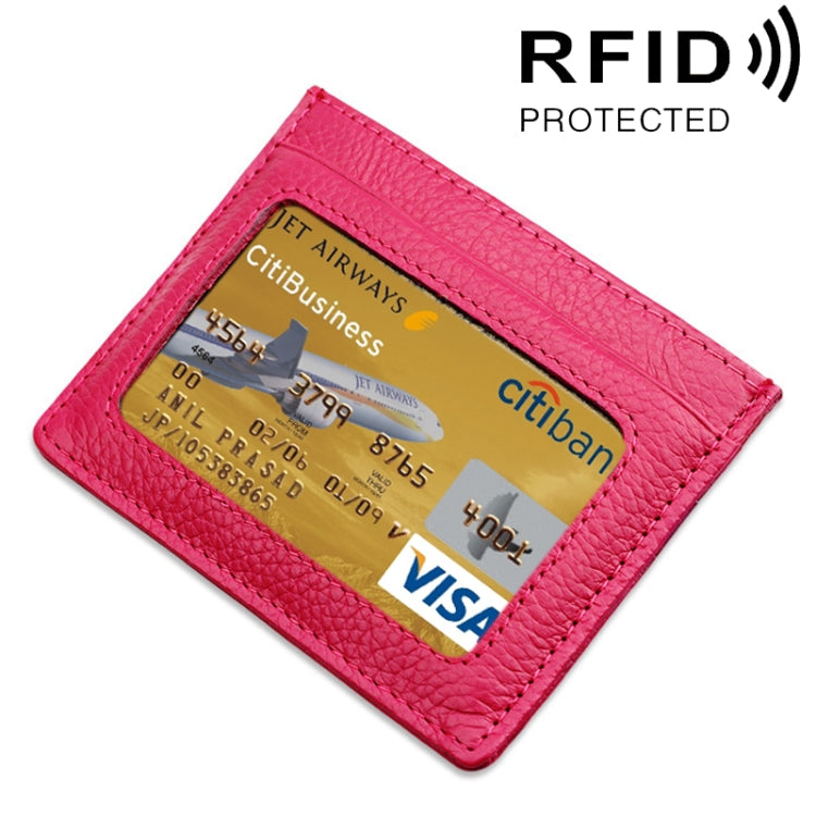 RFID Blocking Cowhide Leather Card Holder - Stylish
