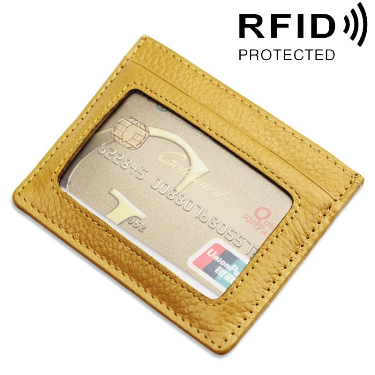 RFID Blocking Cowhide Leather Card Holder - Stylish