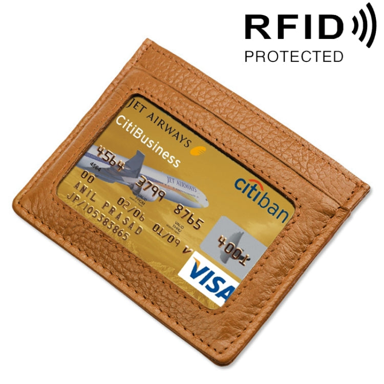 RFID Blocking Cowhide Leather Card Holder - Stylish
