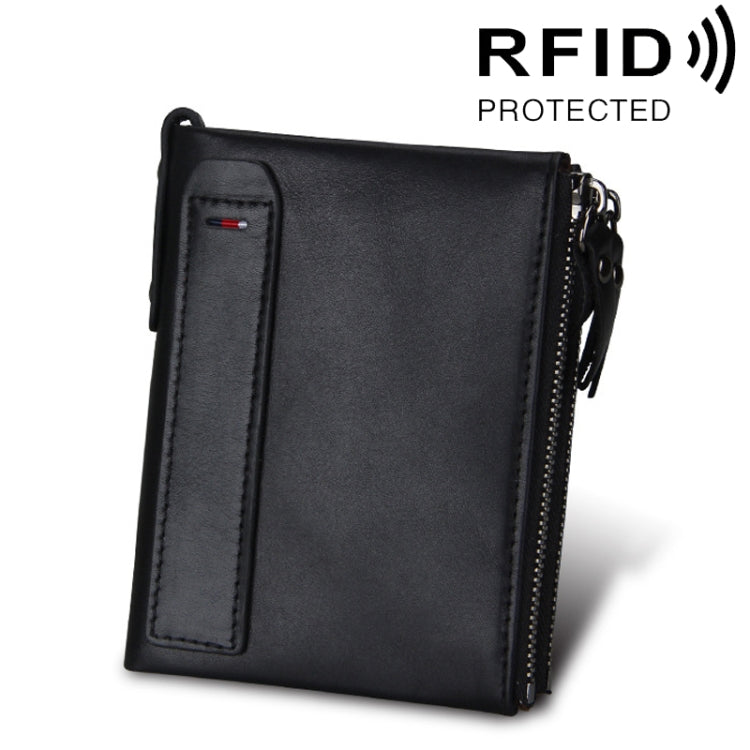 Genuine Cowhide Leather RFID Blocking Card Holder Wallet