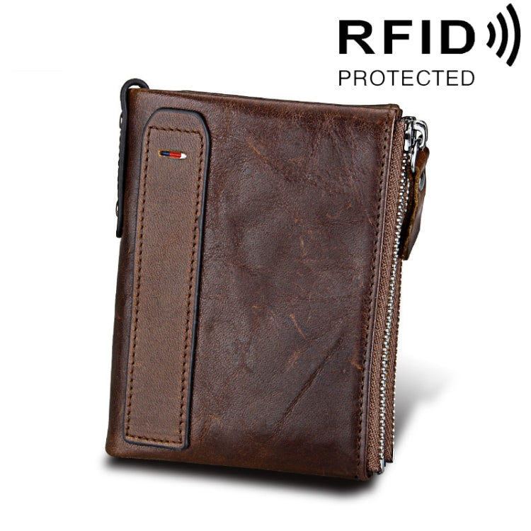 Genuine Cowhide Leather RFID Blocking Card Holder Wallet