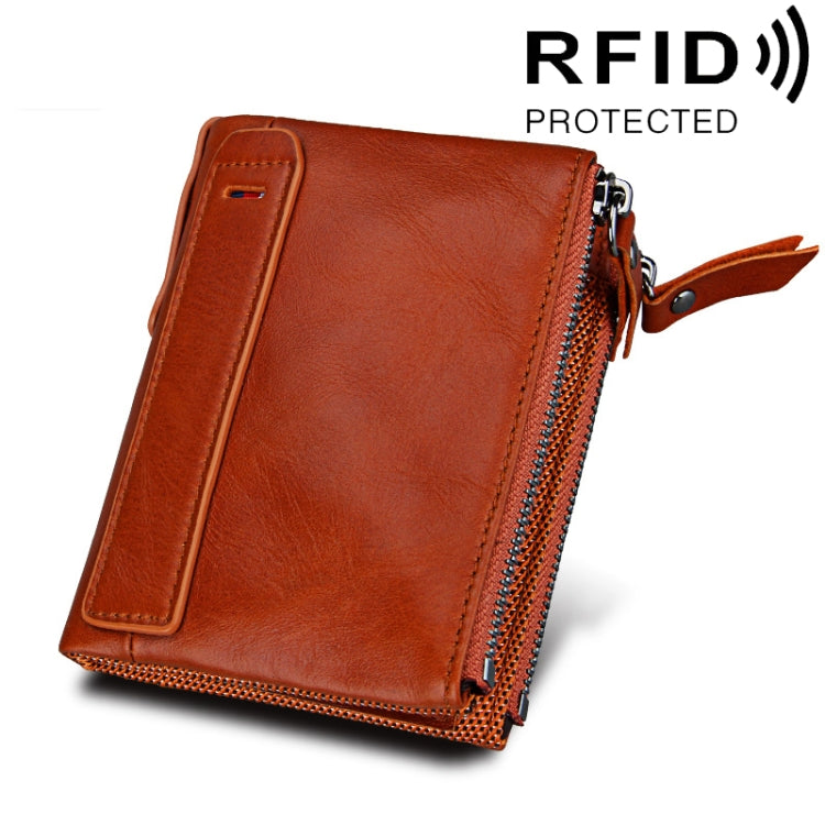 Genuine Cowhide Leather RFID Blocking Card Holder Wallet