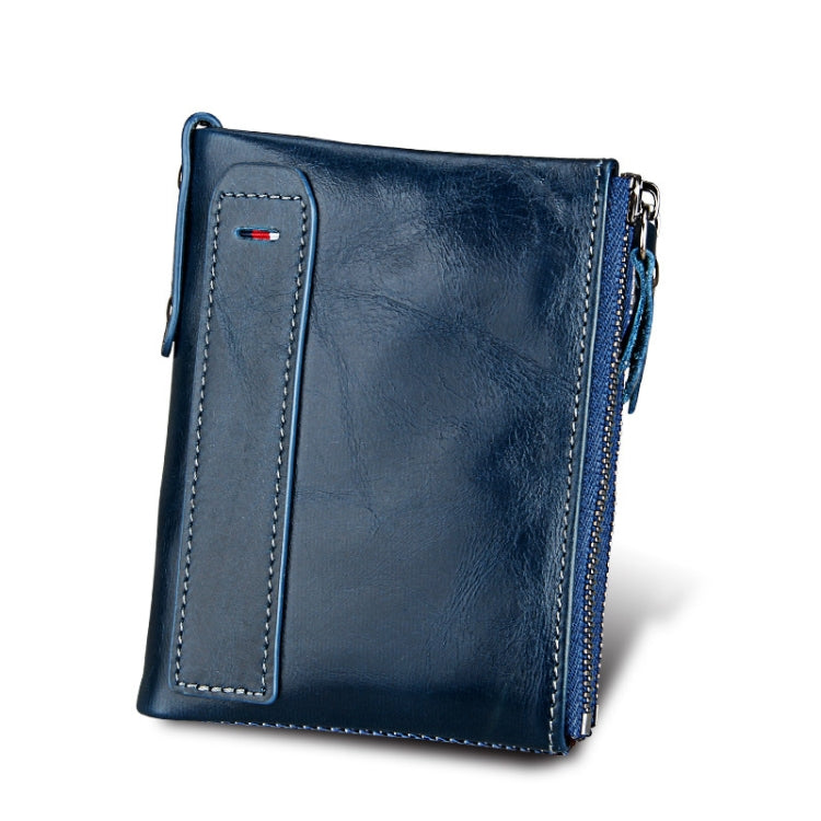 Genuine Cowhide Leather RFID Blocking Card Holder Wallet