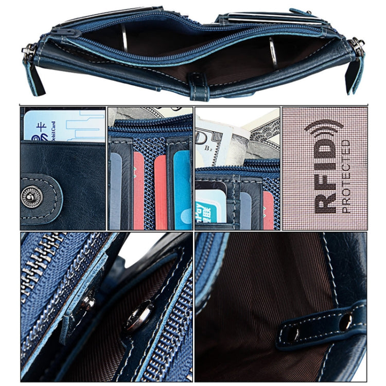 Genuine Cowhide Leather RFID Blocking Card Holder Wallet