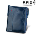 Genuine Cowhide Leather RFID Blocking Card Holder Wallet