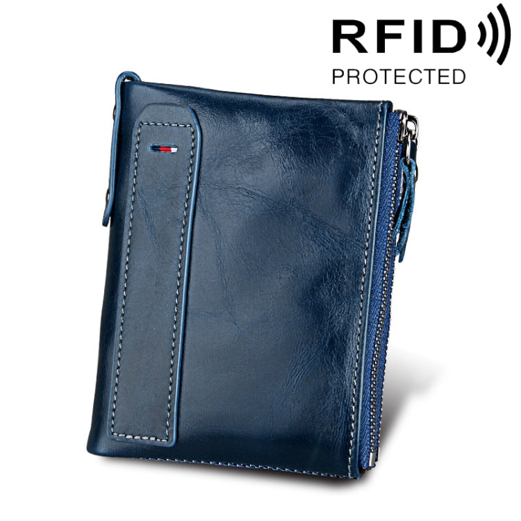 Genuine Cowhide Leather RFID Blocking Card Holder Wallet