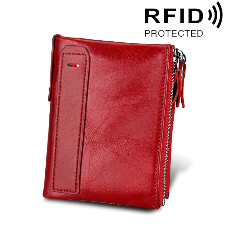 Genuine Cowhide Leather RFID Blocking Card Holder Wallet