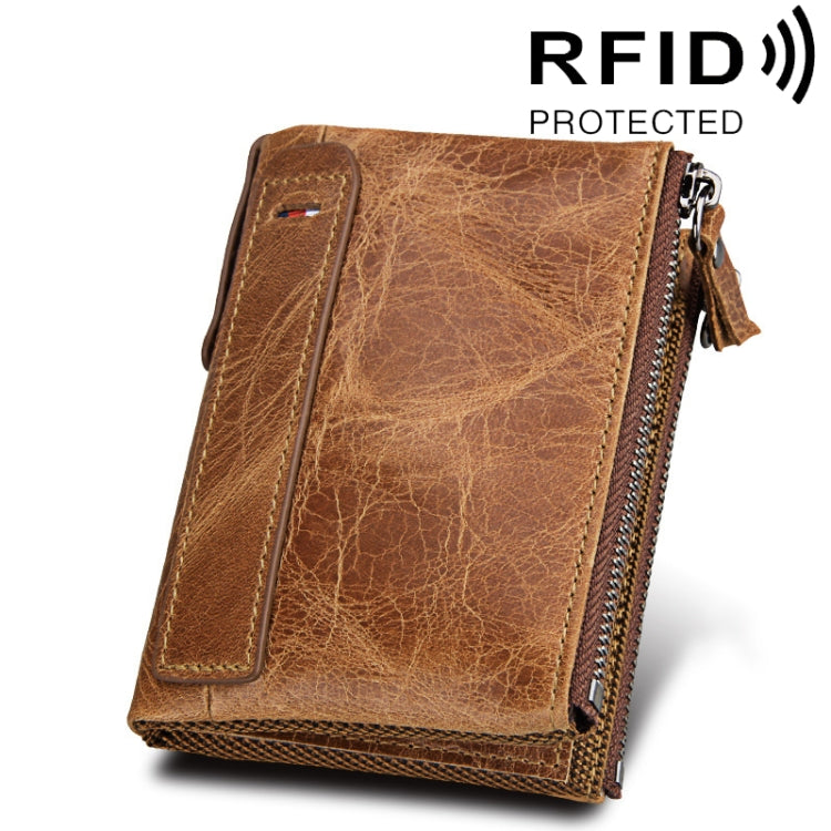 Genuine Cowhide Leather RFID Blocking Card Holder Wallet