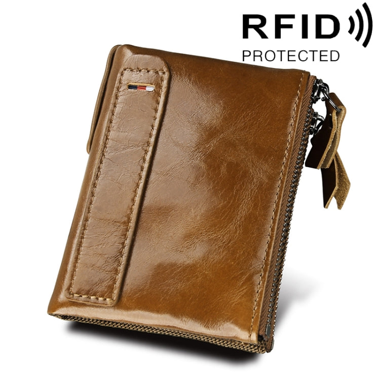 Genuine Cowhide Leather RFID Blocking Card Holder Wallet