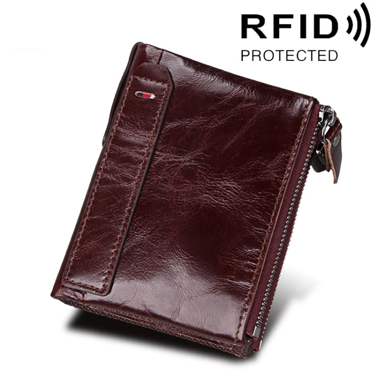 Genuine Cowhide Leather RFID Blocking Card Holder Wallet