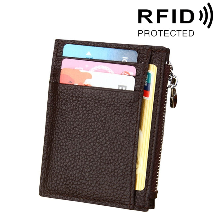 Cowhide Leather RFID Blocking Card Holder Wallet for Men