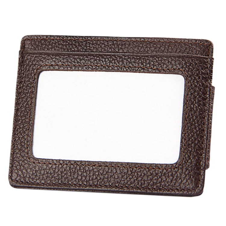 Cowhide Leather RFID Blocking Card Holder Wallet with Photo