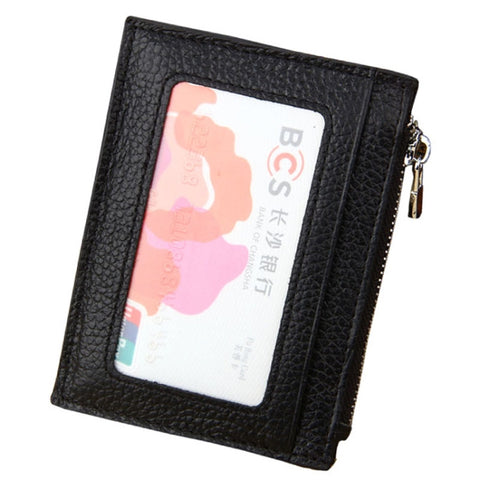 Porta carte de crédit Porta carte con cerniera en cuir de vachette tinta unita Porta carte con blocco RFID Proteggi portamonete, dimensioni: 11 * 8 * 1,5 cm