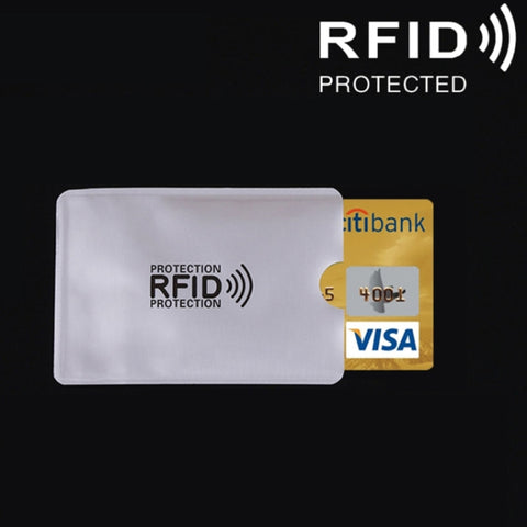 Custodia per porta carte di credito con blocco RFID in foglio di alluminio, dimensioni: 9,1 * 6,3 cm, RFID 1pcs